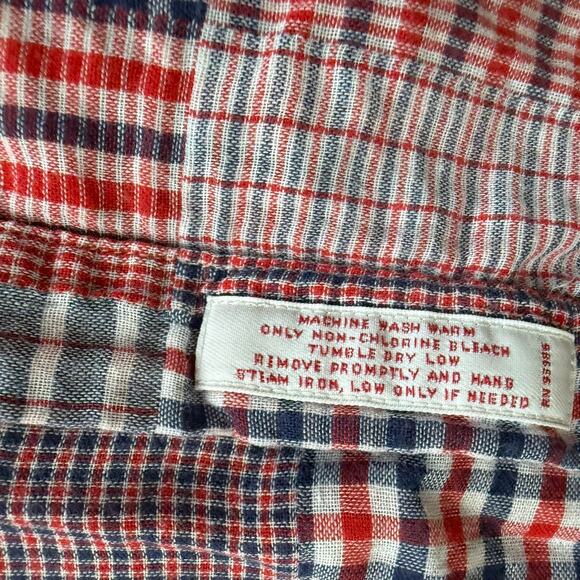 Brooks Brothers Original Polo Shirt SZ S Red White Blue Madres Preppy 4th July - Picture 4 of 10